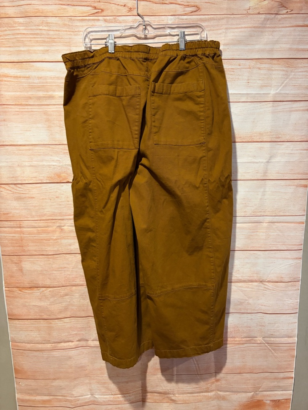 Pilcro Relaxed Elastic-Waist Pants  in Mustard Brown - Picture 2 of 3